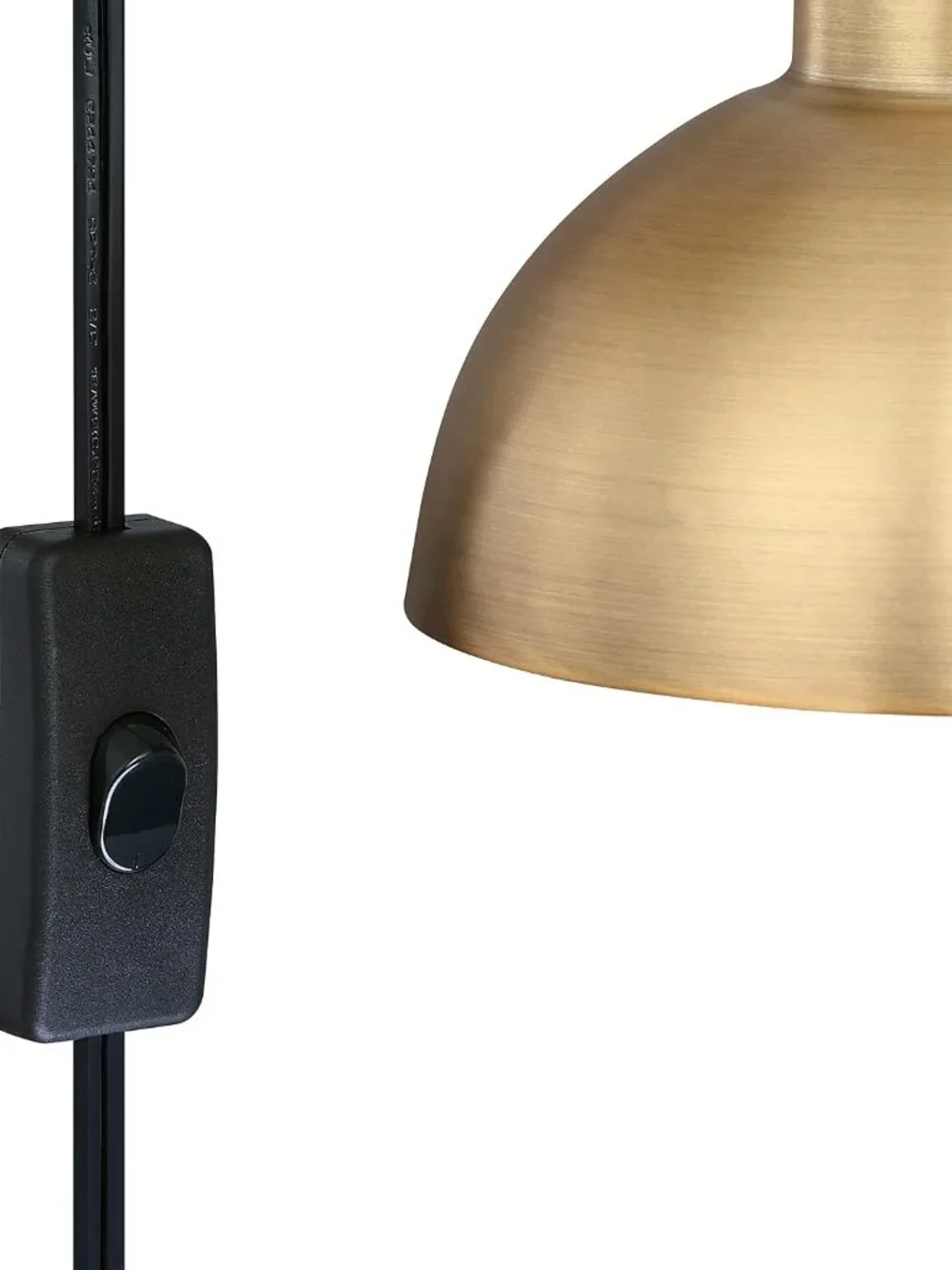 Nathan James Tamlin Vintage Brass Wall Light Fixture Wall Mounted 1-Light Lamp